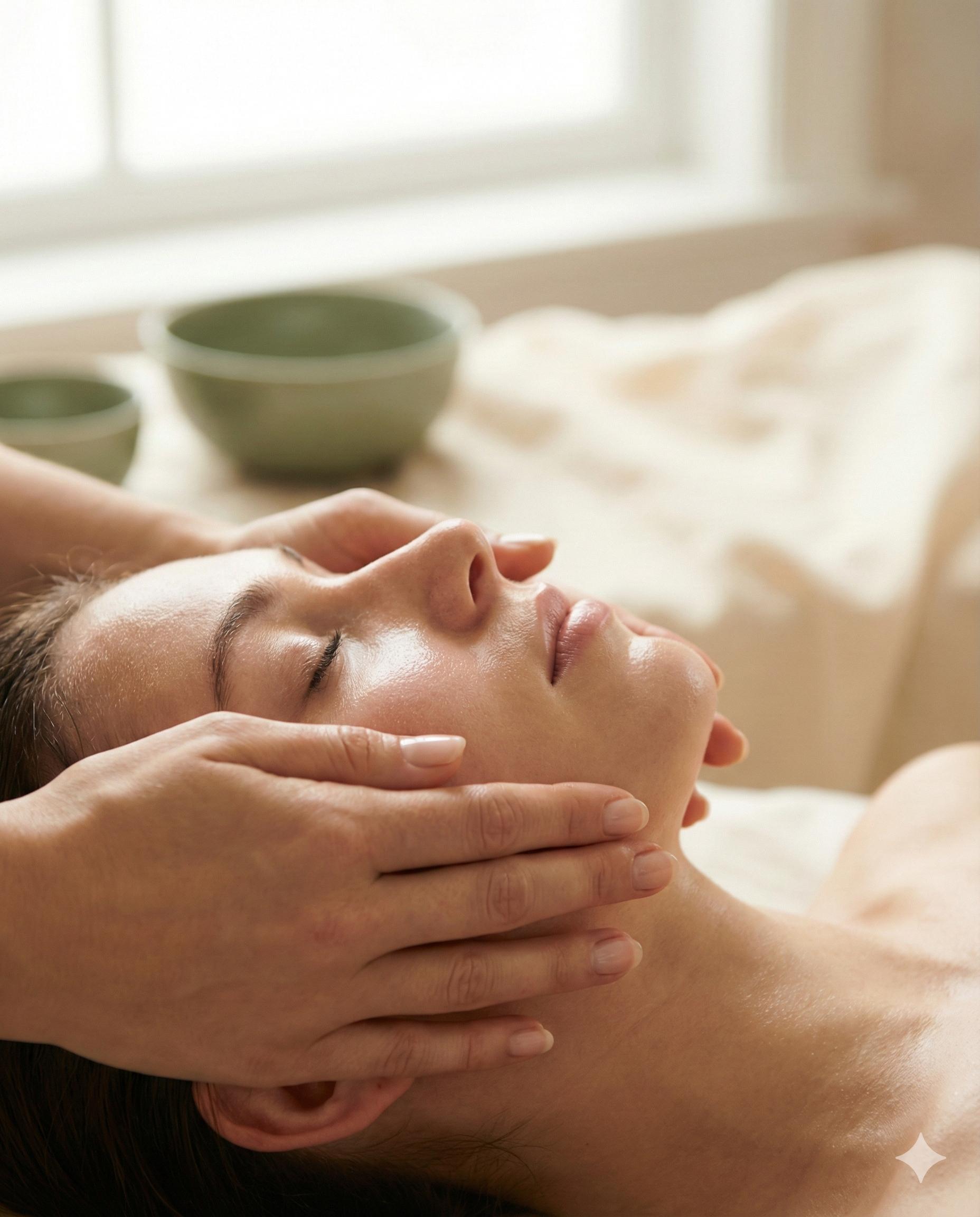 Professional facial massage treatment