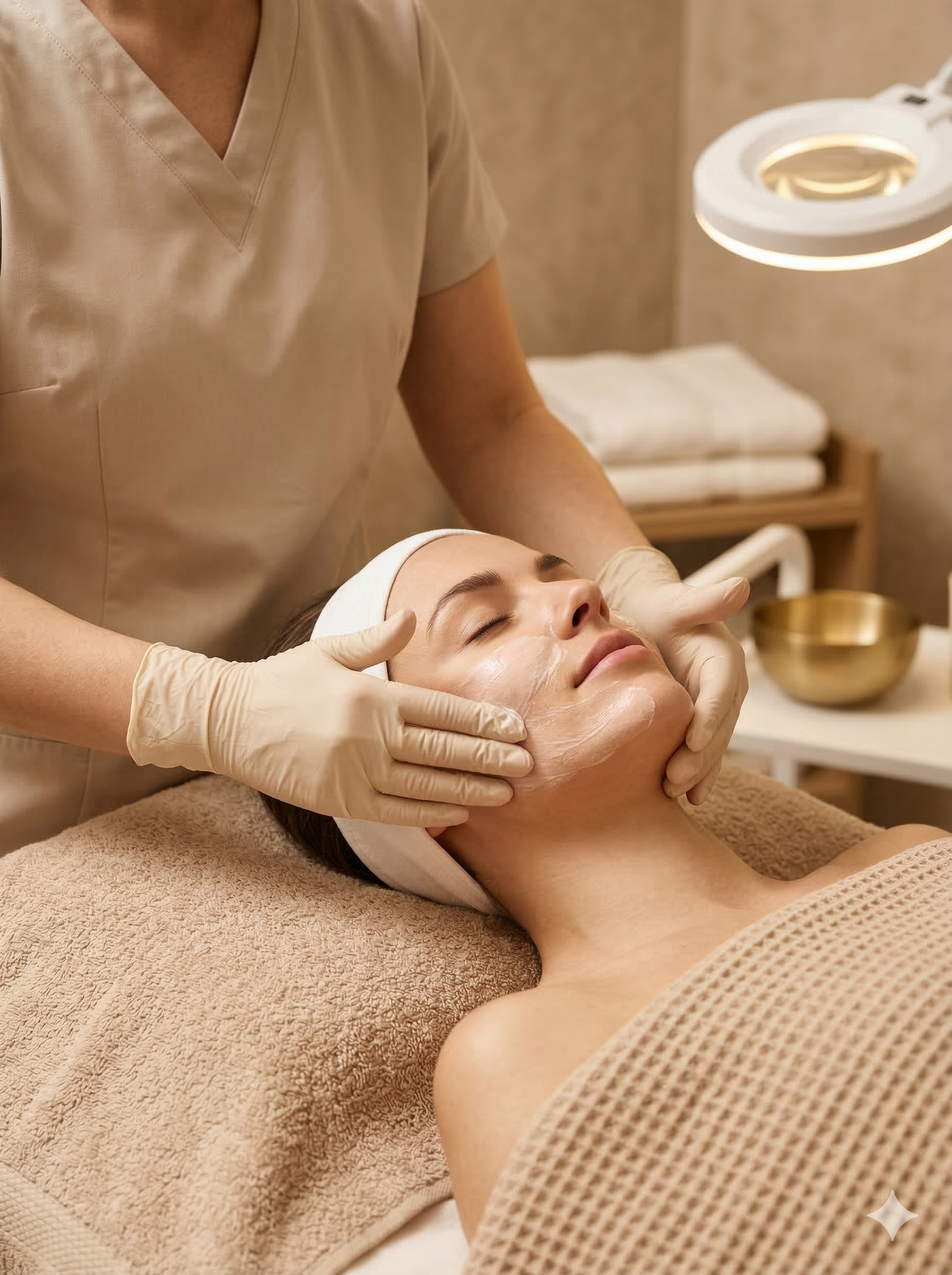 Professional facial massage treatment